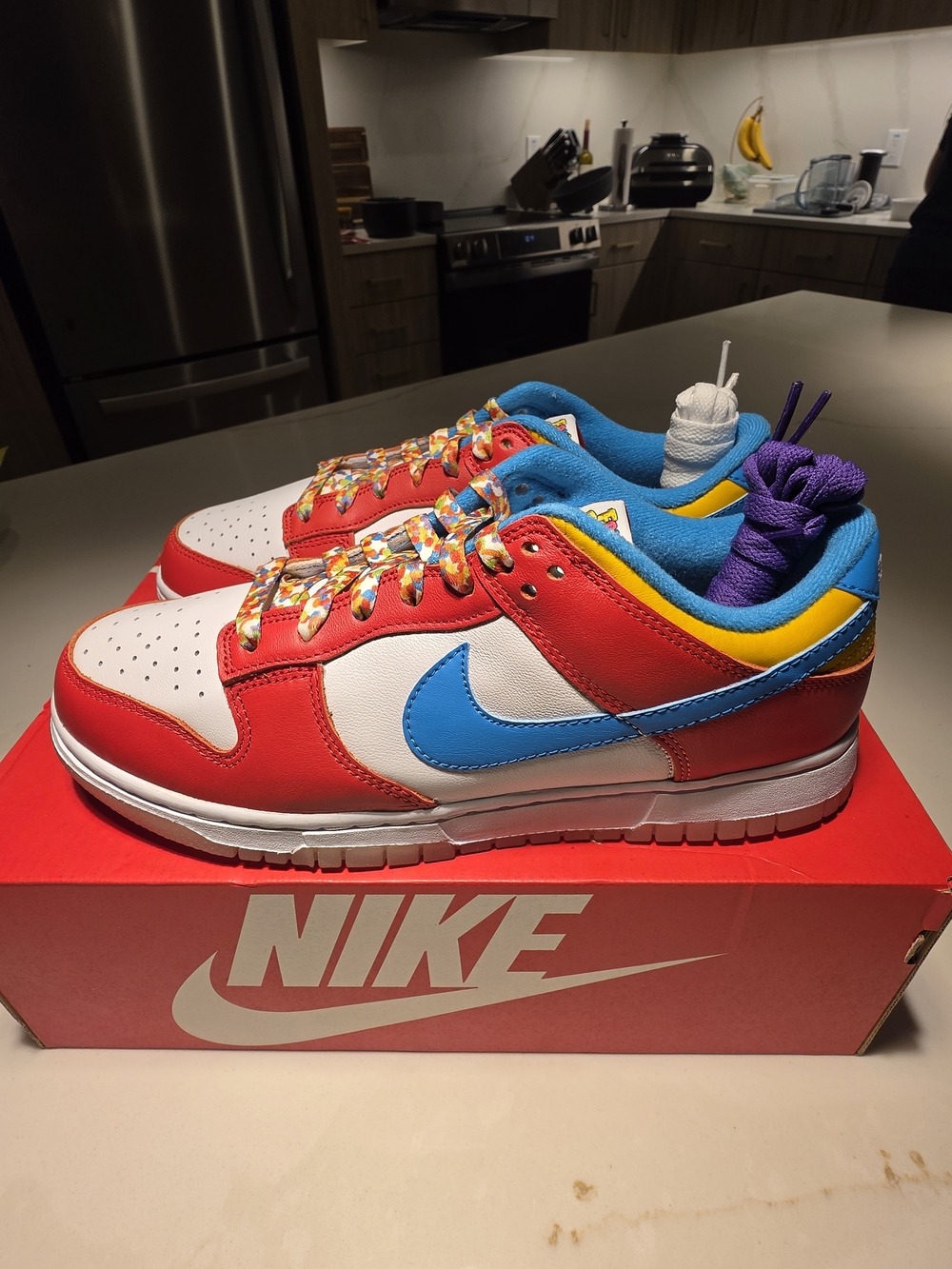 Nike Dunk Low QS Fruity Pebbles - LBJ - Size 8.5 - Picture 1 of 7